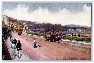 c1910 Queen's Promenade Douglas Isle of Man Antique Oilette Tuck Art Postcard