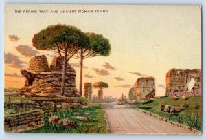 Rome Lazio Italy Postcard Appian Way and Ancient Roman Tombs c1905 Tuck Art