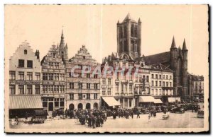 Old Postcard Belgium Ghent Walking grain