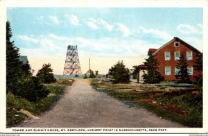 Massachusetts Mt Greylock Tower and Summit House Curteich