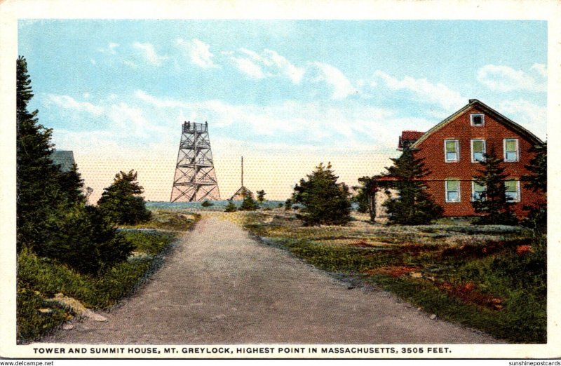 Massachusetts Mt Greylock Tower and Summit House Curteich