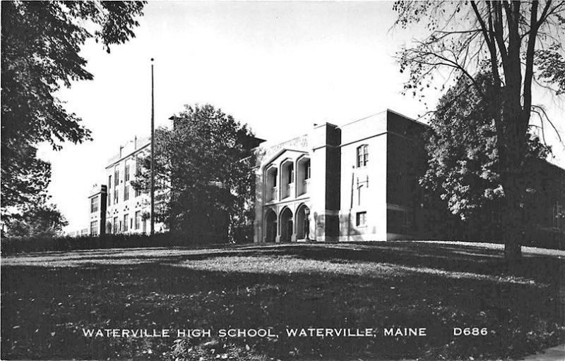 Waterville ME High School RPPC Real Photo Postcard