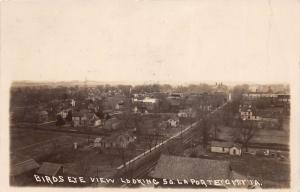 F1/ LaPorte City Iowa Real Photo RPPC Postcard 1913 Birdseye View Homes