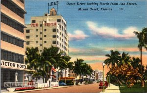 Florida Miami Beach Ocean Drive Looking North From 12th Street