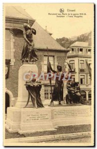 Old Postcard Dinant Monument Aux Morts Of War 1914 1918 Militaria