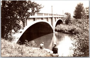 Town Bridge On Little Sioux River RPPC Real Photo Postcard