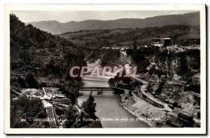 Old Postcard The valley Genissiat Electricite du Rhone downstream of the dam ...