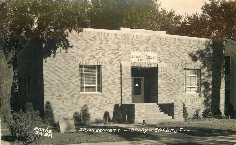 Bennett Library Salem Illinois 1930s Marion County RPPC real photo 12536