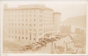 The Newfoundland Hotel St Johns NL NFLD Autos People on Street RPPC Postcard H26