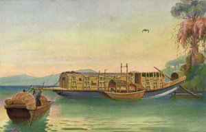 PC CPA IRAQ, TRANSPORTBOOT AUF DEM TIGRIS, VINTAGE POSTCARD (b16224)