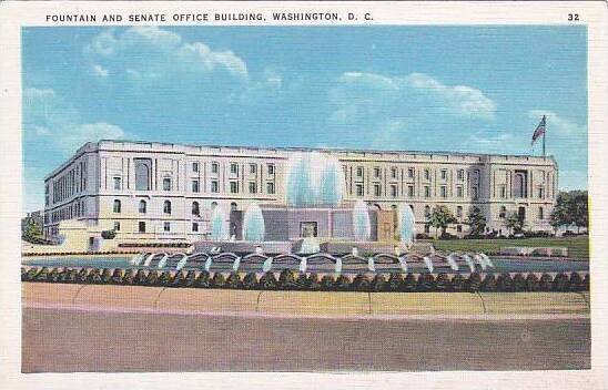 Washington DC Fountain And Senate Office Building