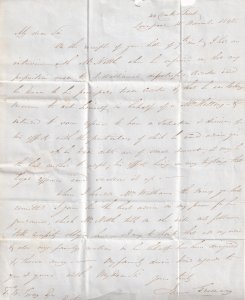 1845 Debt Victorian Legal Letter From Liverpool Penny Red Postmark