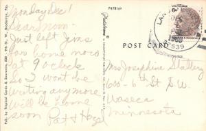 Florida Greeting Postcard~6 Views~ Kennedy Space Center~Beach Scene~Palms~Garden