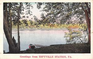 Espyville Station Pennsylvania Scenic Waterfront Antique Postcard K104587