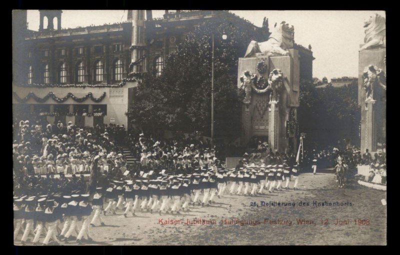 Austria Kaiser Franz Joseph 1908 Huldigungs 50th Anniv Festival RPPC Real  97247