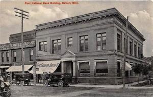  Detroit, Minn, USA Postcard First National Bank Building