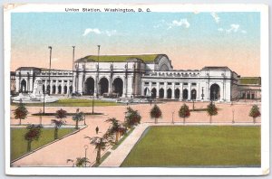 Vintage Union Station Washington DC Linen Postcard B.S. Reynolds Co.