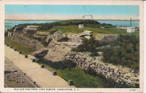 Charleston SC, Civil War Interest, Fort Sumter Gun Positions, Teich Art 1920s