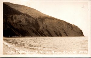 RPPC Rugged Cliffs of Mt. St. Pierre Gaspe Quebec Canada UNP Postcard L12