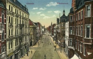 poland, GLEIWITZ GLIWICE, Wilhelmstrasse, Ulica Zwycięstwa (1910s) Postcard