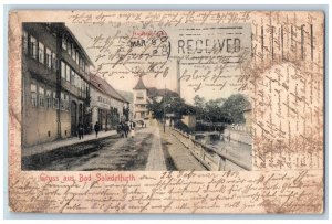 Lower Saxony Germany Postcard Greetings from Bad Salzdetfurth Canal View 1904