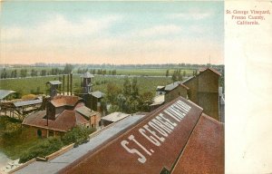 c1907 Postcard; St. George Vineyard, Fresno County CA Wine Making Unposted