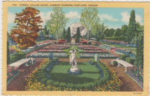 Italian Court Lambert Gardens Portland Oregon OR Postcard Unused