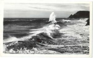 Surf near Heceta Head from Sea Lion Caves Oregon OR, RPPC