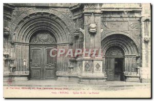 Postcard Old Church Bourg ND Portal