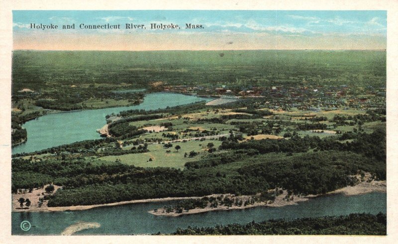 Vintage Postcard 1925 Holyoke & Connecticut River Holyoke Massachusetts Detroit