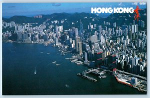 Hong Kong Postcard Harbor View High-Rises of Central and Wunchai c1960's