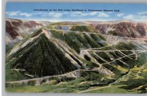 Linen Postcard-Red Lodge High Road-Yellowstone Park