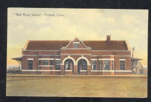 POMFRET CONNECTICUT CT. RAILROAD DEPOT TRAIN STATION VINTAGE POSTCARD