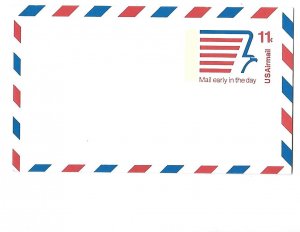 USPS Postcard 11 Cent USA Airmail Mail Early in the Day