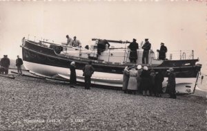 Dungeness Lifeboat Kent Ship & Staff Vintage Real Photo Postcard