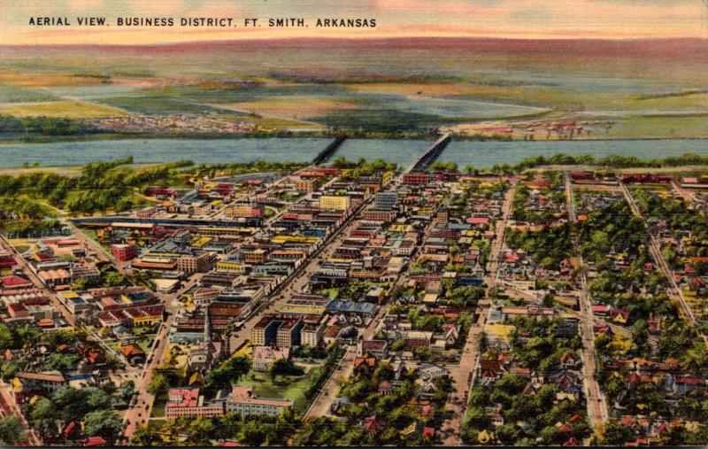 Arkansas Fort Smith Aerial View Of Business District 1943