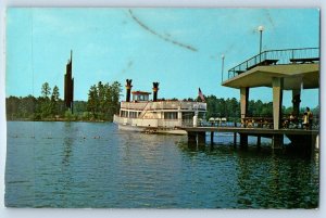 c1960 Stone Mountain Georgia GA Postcard Paddlewheeler Robert E. Lee Carillon
