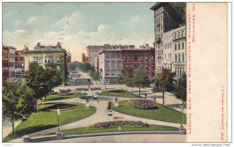 West from Washington Monument , BALTIMORE , Maryland , PU-1907