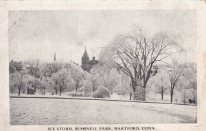 HARTFORD, Connecticut, 1970s; Ice Storm, Bushnell Park