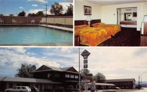 Cortez Colorado~Frontier Motel~3 Views~Telephone Booth @ Entance-Pool-Room~1970s