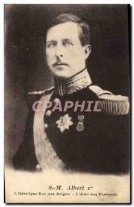 Postcard Old Army SM Albert 1st King of the Belgians