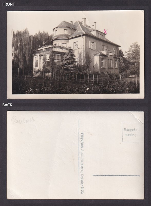 Vintage Postcard Germany RPPC Private house Dresden?