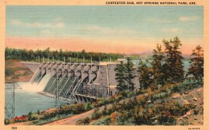 Vintage Postcard Carpenter Dam Hot Springs National Park Arkansas Woodcock Mfg.