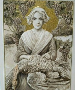 John Winsch Thanksgiving Postcard Schmucker Victorian Embossed Gold Turkey 1911