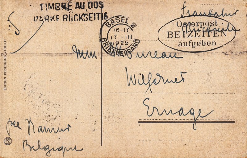 SWITZERLAND-BASEL - OSTERPOST BEIZEITEN AUFGEBEN