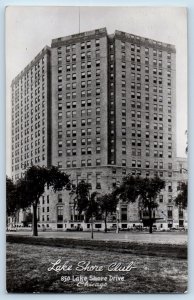 Chicago Illinois IL Postcard RPPC Photo Lake Shore Club Building 1952 Vintage