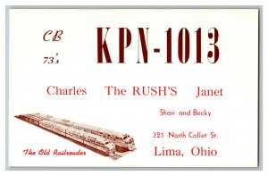 QSL Radio Card From Lima Ohio KPN-1013 