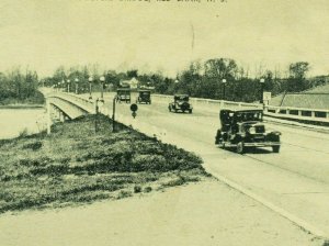 Circa 1920's Cars Coopers Bridge, Red Bank, New Jersey Vintage Postcard P37