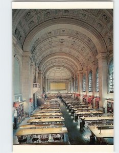 Postcard Bates Hall Reading Room Boston Public Library Boston Massachusetts USA