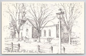 Williamsburg Virginia Bruton Parish Church Charles Overly Art Postcard N21